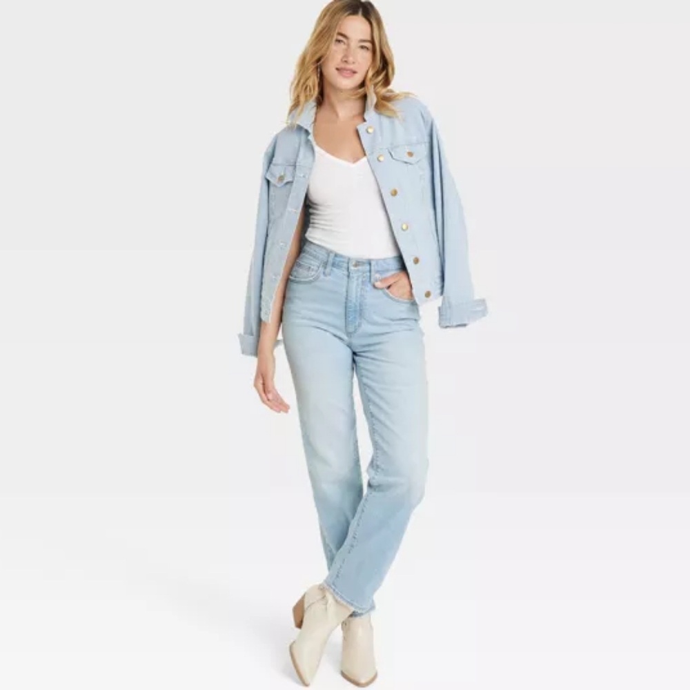 Universal Thread Women's NWT Light Wash High Rise 90's Straight Jeans Size 12R - Picture 1 of 14